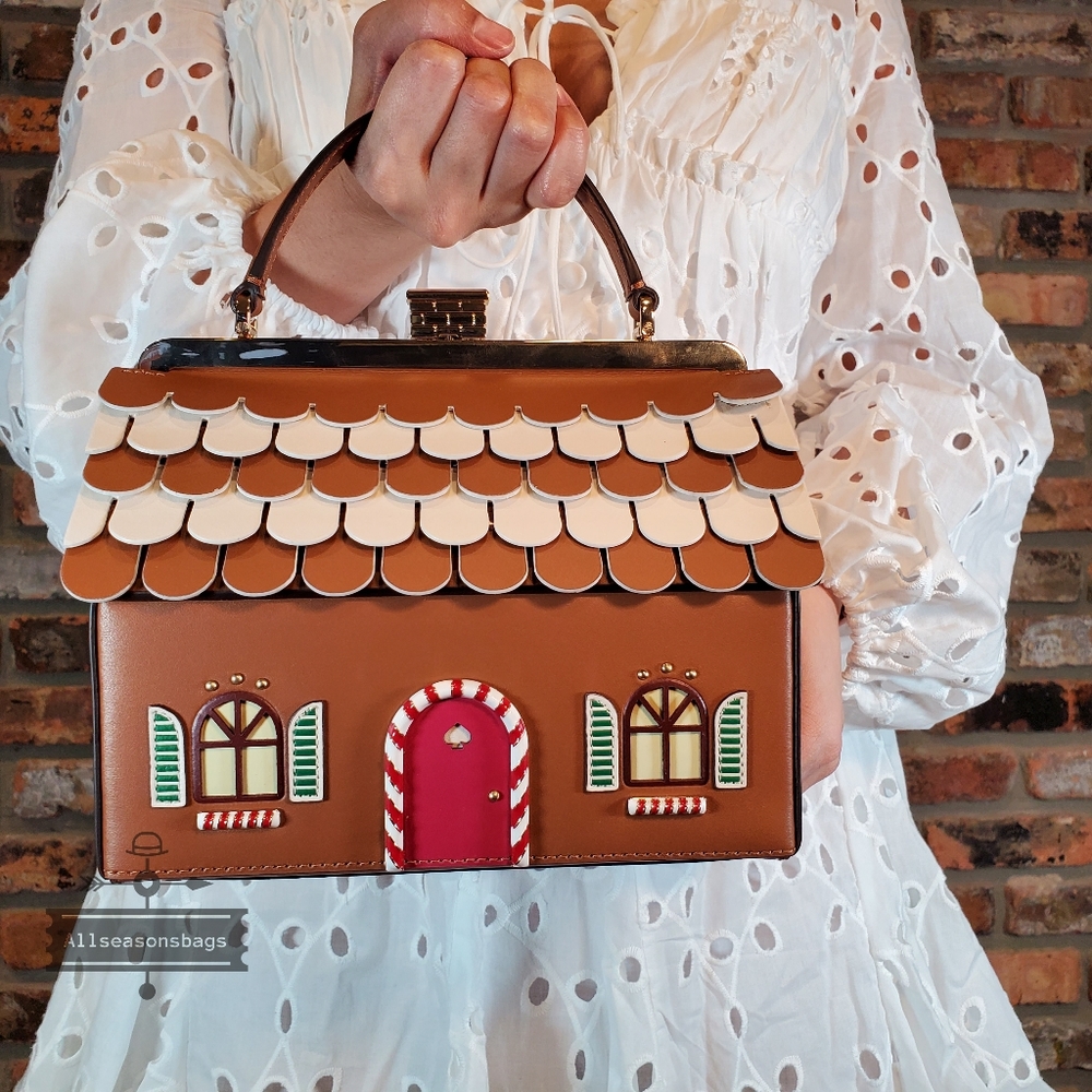 NWT AUTHENTIC Kate Spade Holiday Gingerbread House Novelty Crossbody Handbag BAG